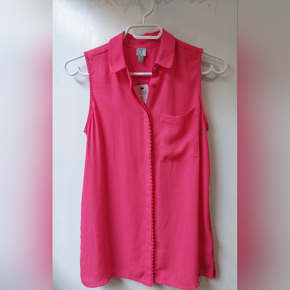 Tristan Vibrant Pink Sleeveless Blouse